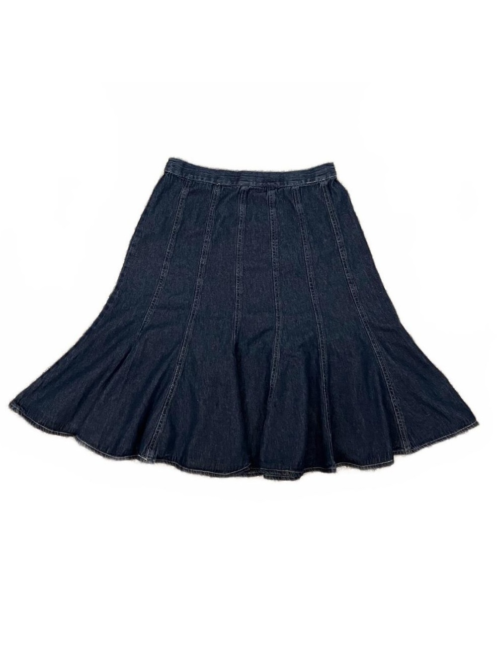 Y2K Blue Denim Flare Knee Length Skirt 2000’s Western Boho